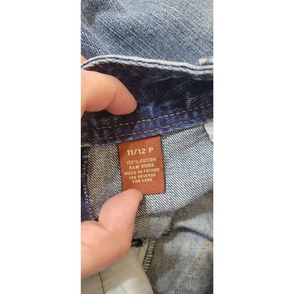 dELiA's y2k Riley Jeans Sz 11/12P Medium Wash Distressed Straight Low Rise - Picture 4 of 4